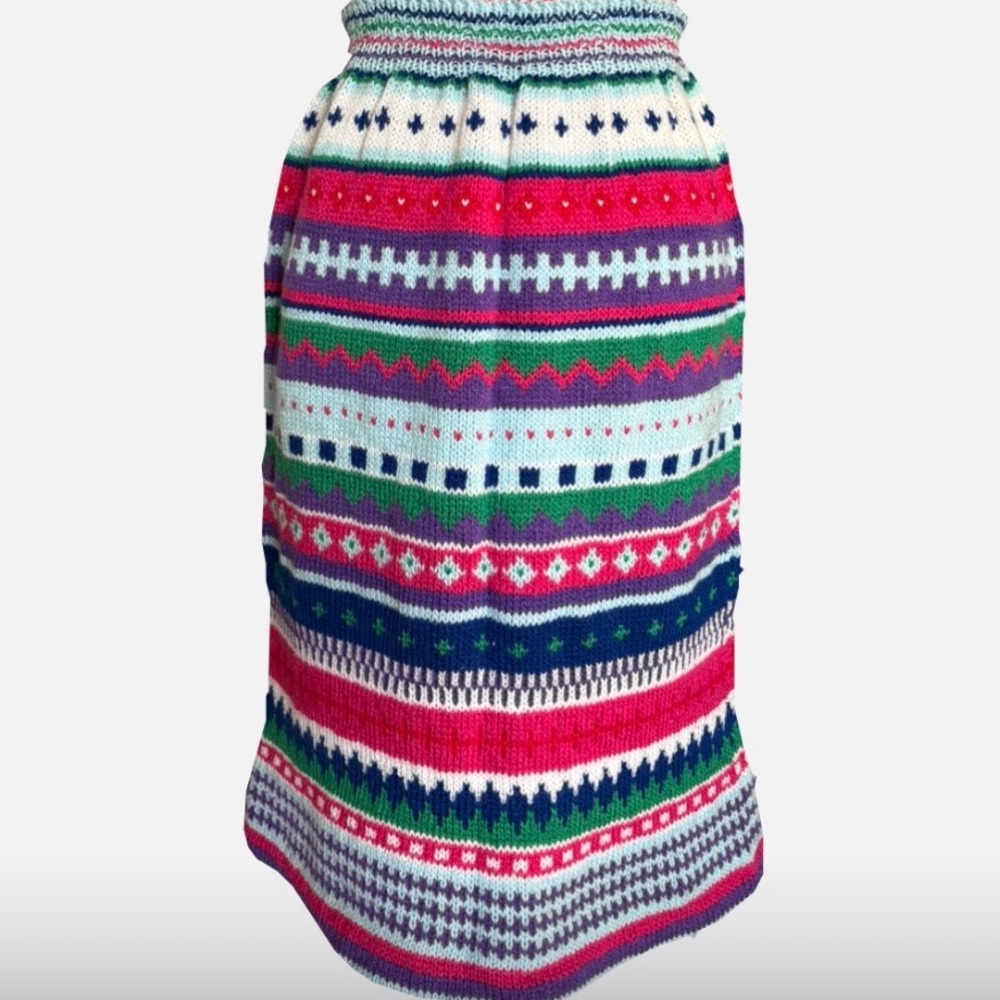 Colorful Striped Knit Skirt